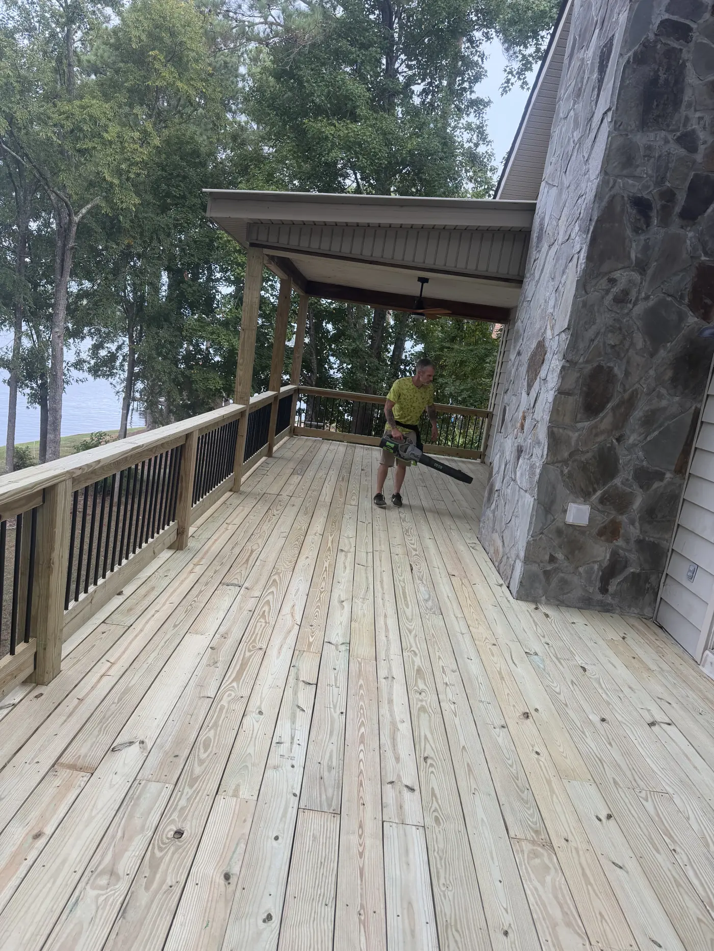 The Residential Concerns crew at the finished lake house deck